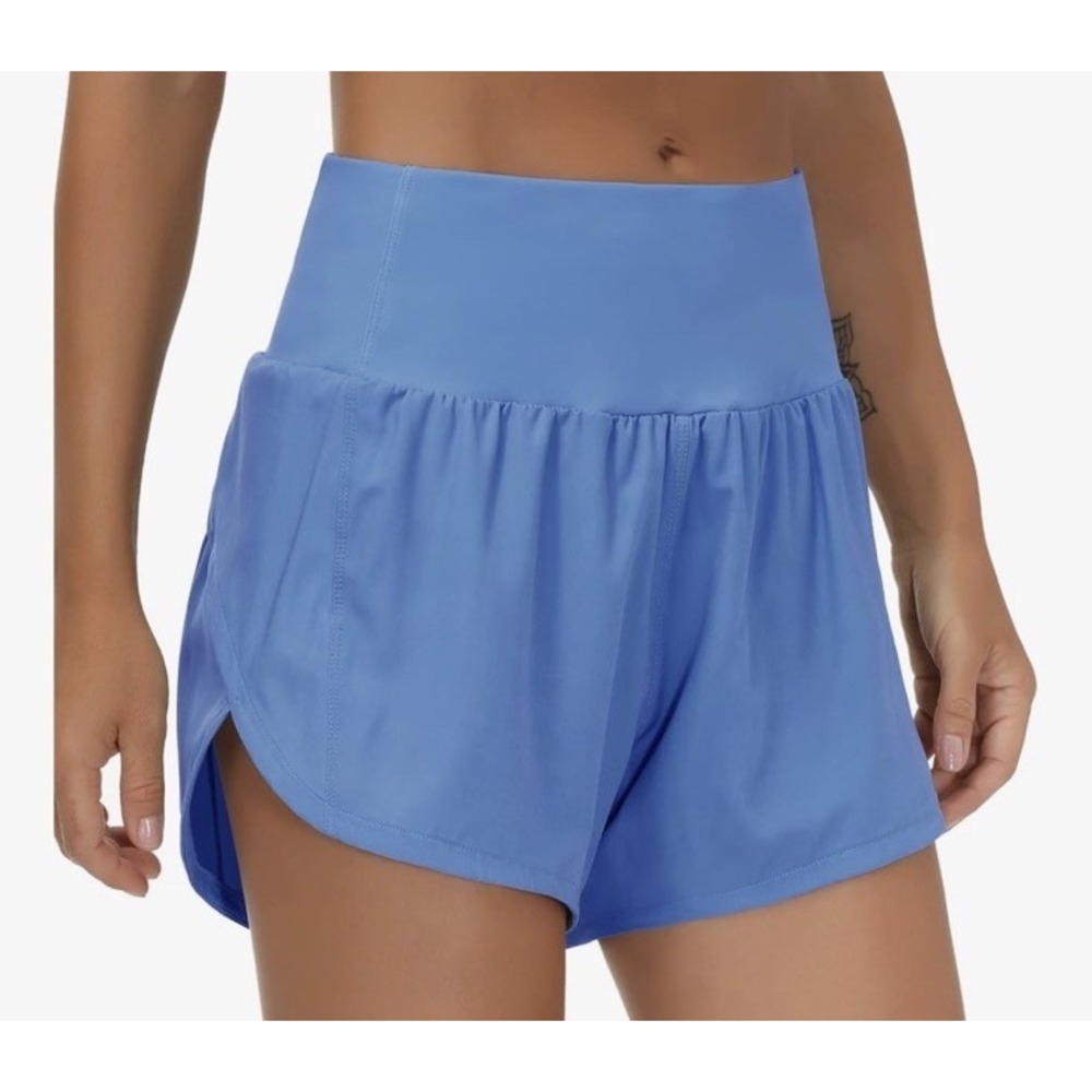 Womens High Waisted Running Shorts Quick Dry Athletic Workout Shorts Size L